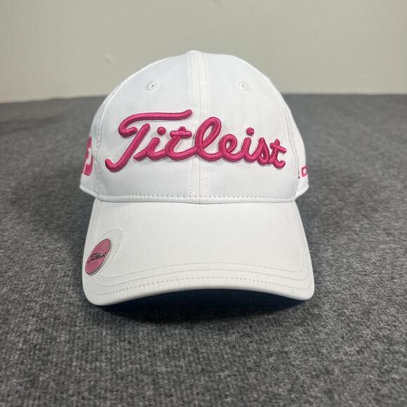 Titleist Hat Cap Strap Pro V1 Ball Marker Golf Breast Cancer Awareness - Picture 1 of 15